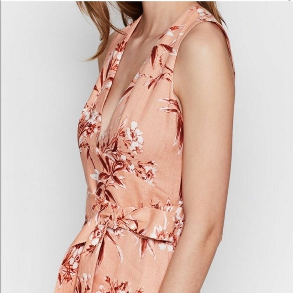 NEW NWT Joie Ethelda Dress Pink Floral Linen Midi Button Size Small S - Picture 6 of 9